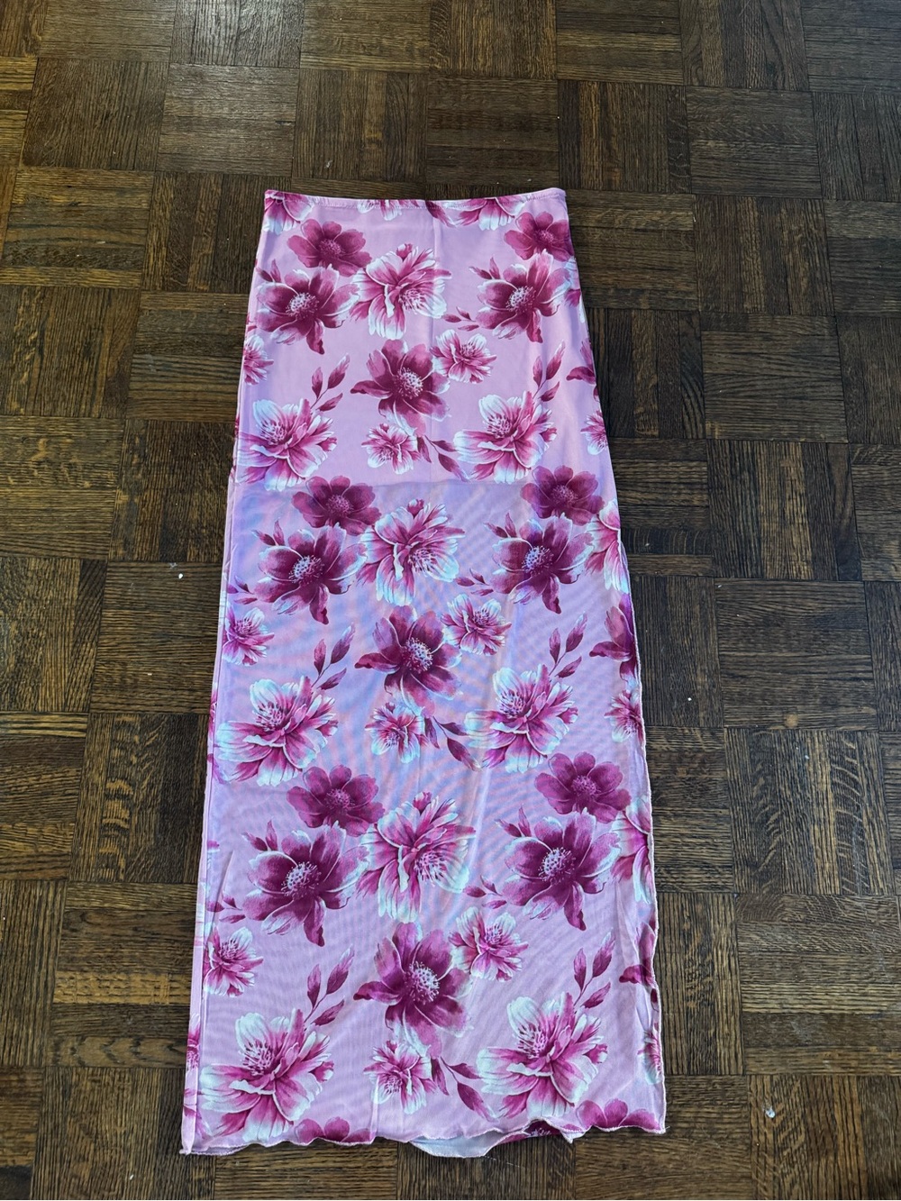 Pink Floral Maxi Skirt